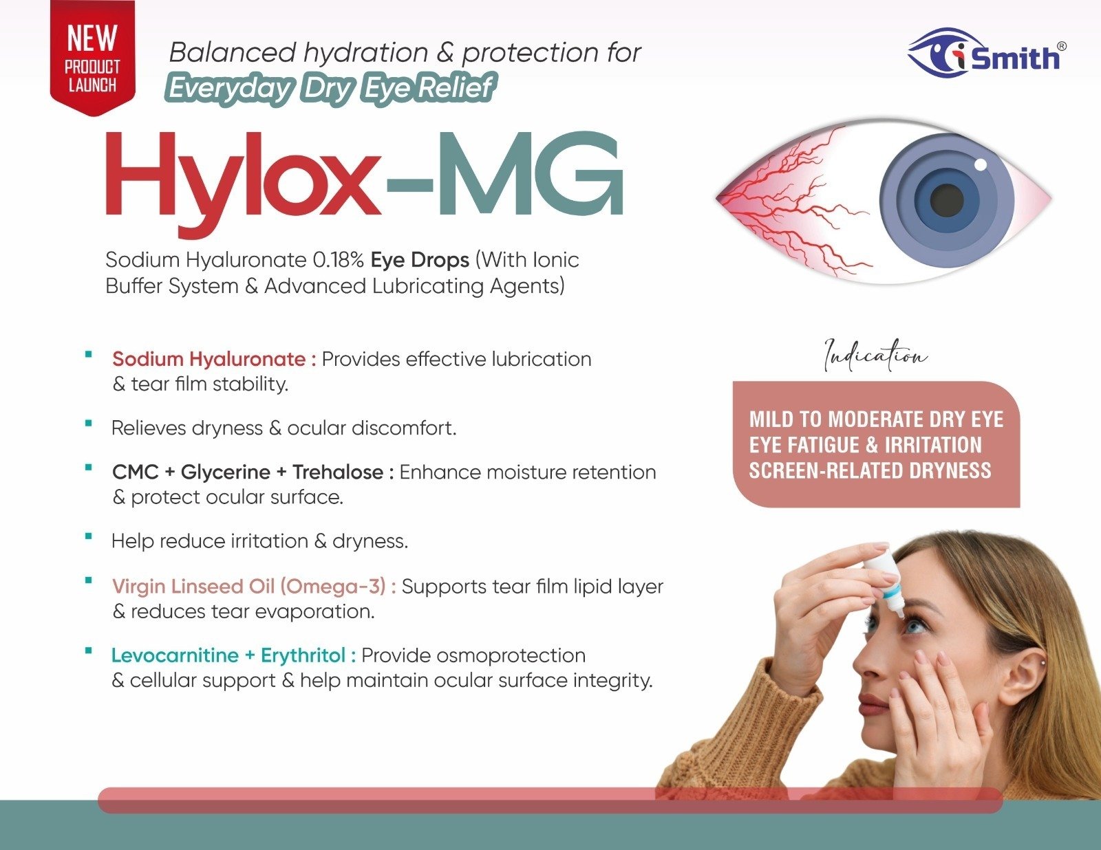 Sodium Hyaluronate Eye Drops - Hylox-MG - Image 2