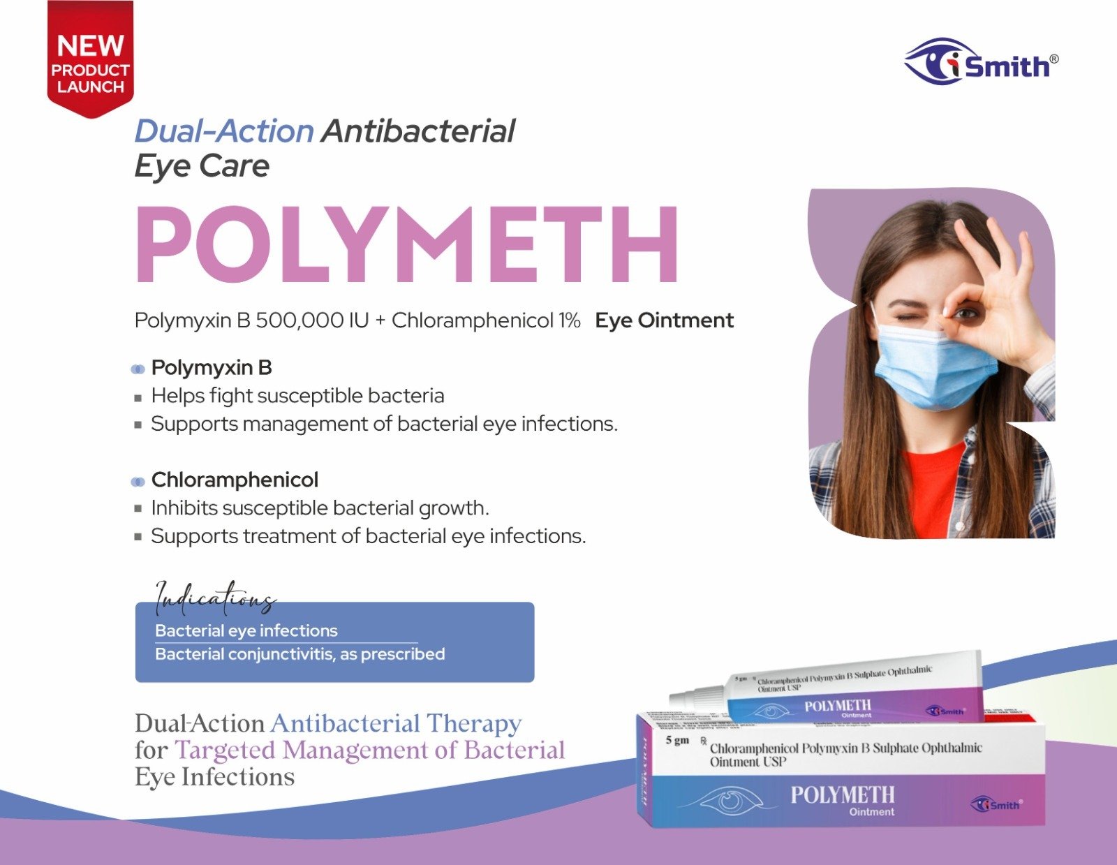 Polymyxin B 500,000 IU + Chloramphenicol 1%